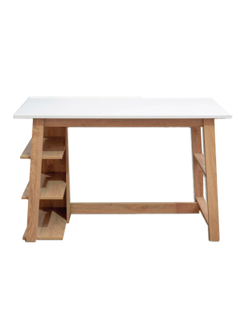 Home Office Desk White and Oak Monza Computer Desk DSK-MON-OW - enlarged view