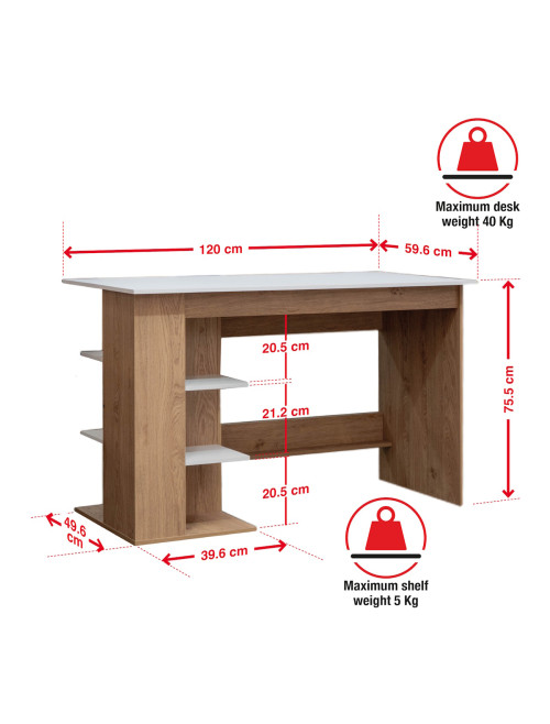 Home Office Desk White and Oak Milan Computer Desk DSK-MIL-OW - enlarged view