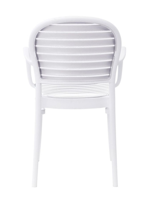 Pair of Dining Chairs Skandi White Cafe Armchairs 8600 - enlarged view