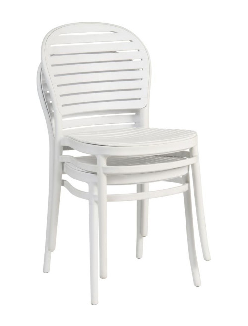 Pair of Dining Chairs Skandi White Cafe Chairs 8500 - enlarged view
