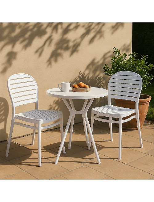 Pair of Dining Chairs Skandi White Cafe Chairs 8500 - enlarged view