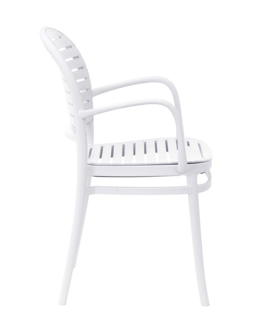 Pair of Dining Chairs Skandi White Cafe Armchairs 8600 - enlarged view