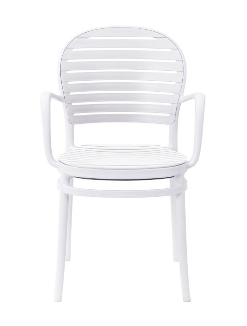 Pair of Dining Chairs Skandi White Cafe Armchairs 8600 - enlarged view