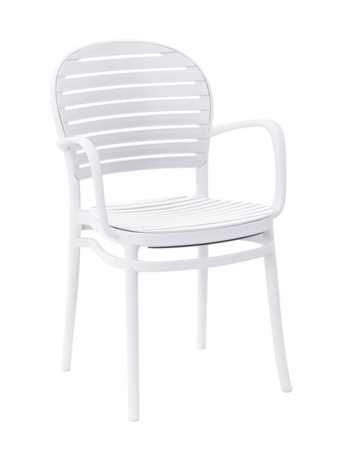 Pair of Dining Chairs Skandi White Cafe Armchairs 8600 - enlarged view
