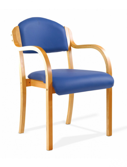 Reception Seating Blue Vinyl Tahara Stackable Armchair DPA2050/A/BEBLV by Nautilus Eliza Tinsley - enlarged view