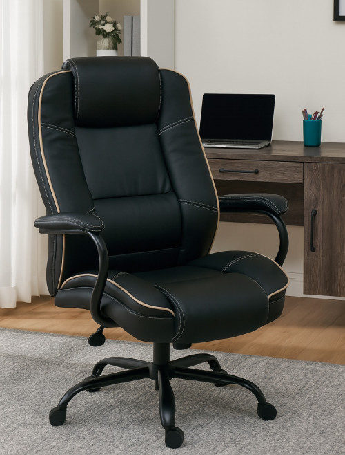 Office Chair Black Goliath Duo Heavy Duty 24 Hour Chair 6925BLK by Teknik
