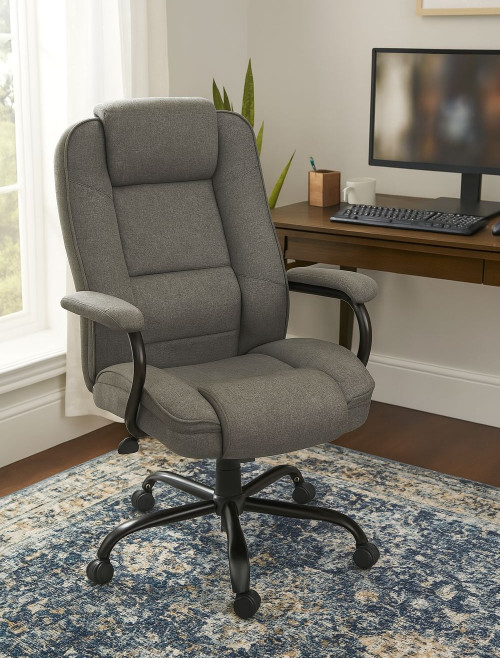 Office Chair Goliath Duo Heavy Duty 24 Hour Chair Grey Fabric 6989 by Teknik