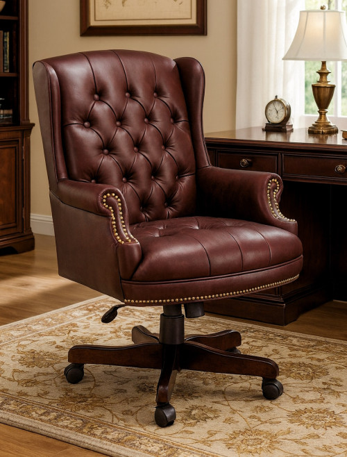 Chairman Traditional Executive Chair Burgundy B800 by Teknik