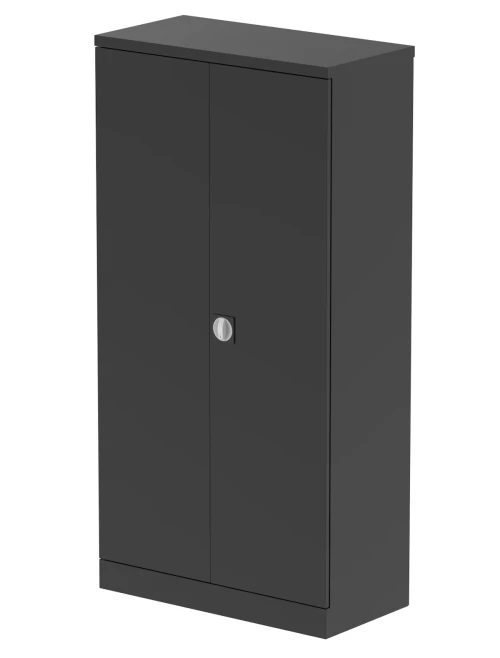 Office Storage Qube 2 Door Metal Office Cupboard Black 1830mm QC2BLK - enlarged view