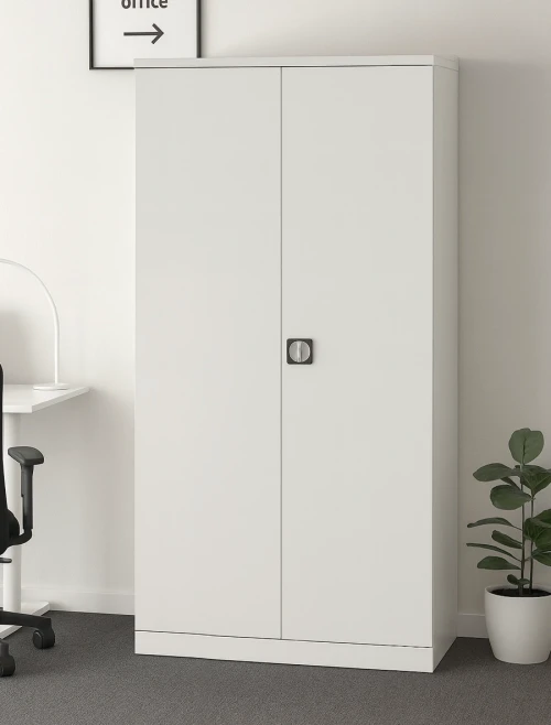 Office Storage Qube 2 Door Metal Office Cupboard White 1830mm QC2WHT
