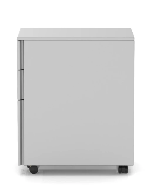 Office Storage 3 Drawer Base Mobile Steel Pedestal Silver BMSP3DSLV - enlarged view