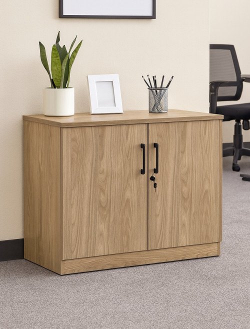 Office Storage Anson Executive Low Cupboard Barcelona Walnut ANS-CBL-BW by Dams