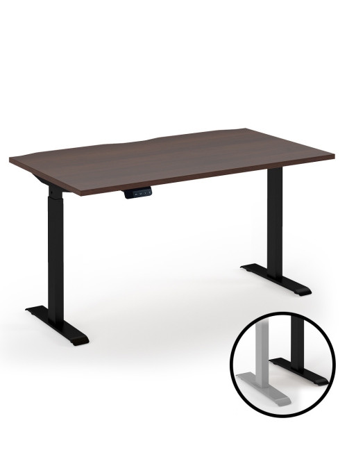 Standing Desk Walnut Elev8 Economy Height Adjustable Desk 1400mm EVE-1400-K-W