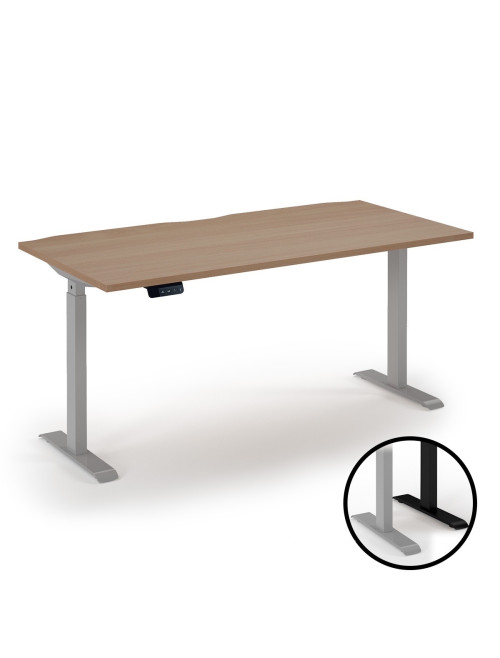Standing Desk Beech Elev8 Economy Height Adjustable Desk 1600mm EVE-1600-K-B