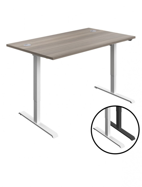 Standing Desk Grey Oak Height Adjustable Desk 1200mm Wide ECSM1280CPGO by TC Office