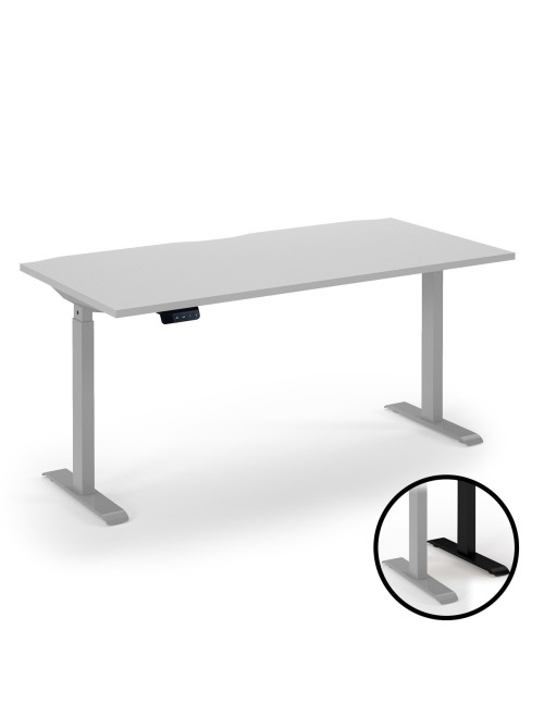 Standing Desk White Elev8 Economy Height Adjustable Desk 1600mm EVE-1600-K-WH