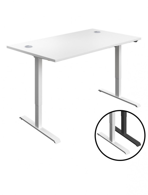 Standing Desk White Height Adjustable Desk 1200mm Wide ECSM1280CPWH by TC Office