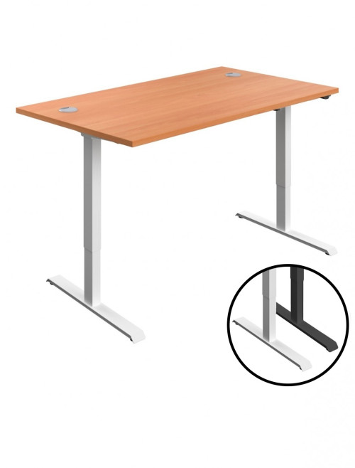 Standing Desk Beech Height Adjustable Desk 1200mm Wide ECSM1280CPBE by TC Office