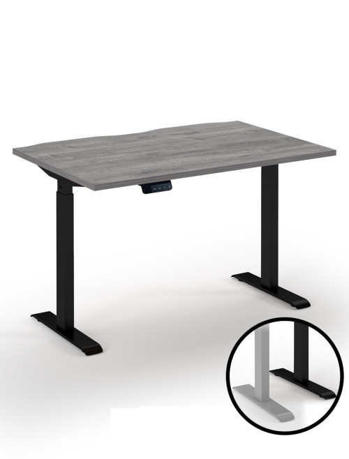 Standing Desk Grey Oak Elev8 Economy Height Adjustable Desk 1200mm EVE-1200-K-GO