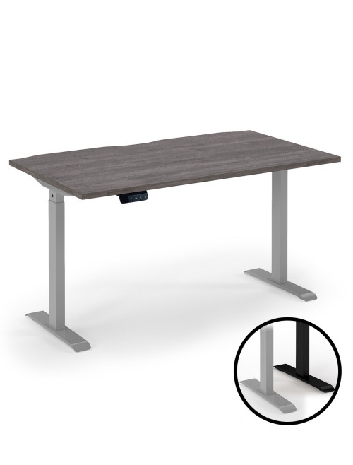 Standing Desk Grey Oak Elev8 Economy Height Adjustable Desk 1400mm EVE-1400-S-GO