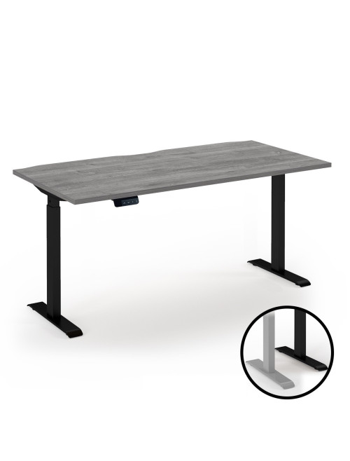 Standing Desk Grey Oak Elev8 Economy Height Adjustable Desk 1600mm EVE-1600-S-GO