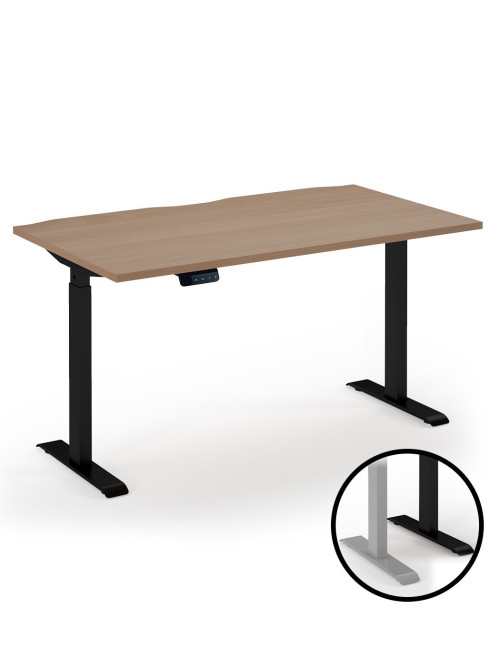 Standing Desk Beech Elev8 Economy Height Adjustable Desk 1400mm EVE-1400-K-B