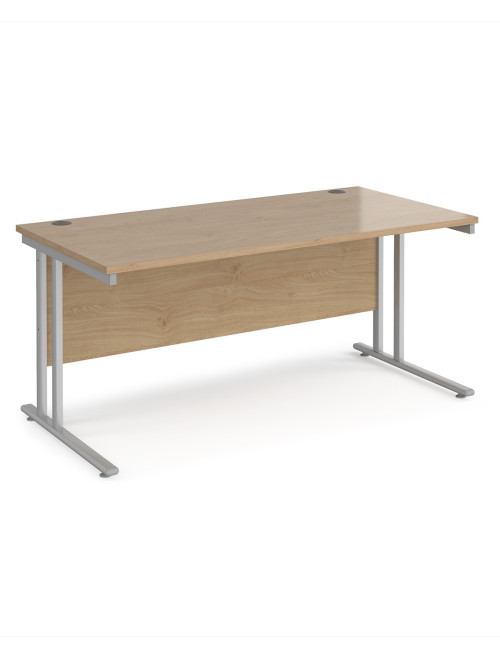 Kendal Oak Office Desk Maestro 25 Straight Desk Cantilever 1600mm x 800mm MC16SKO