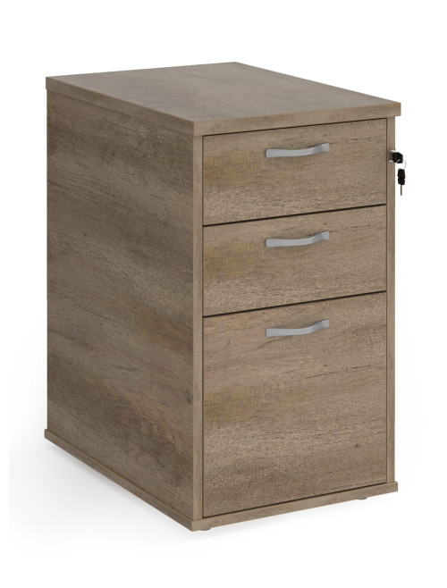 Left Ergo Nebraska Oak Office Desk 1600mm Wide Maestro 25 and Desk High Pedestal EBS16LNO by Dams - enlarged view