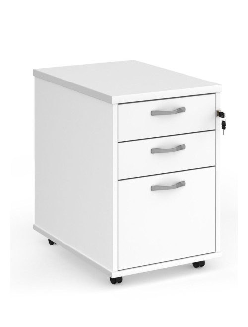 Office Pedestal 3 Drawer Tall Mobile Pedestal White TMPWH by Dams