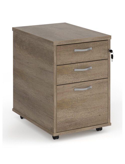 Office Pedestal 3 Drawer Tall Mobile Pedestal Nebraska Oak TMPNO by Dams