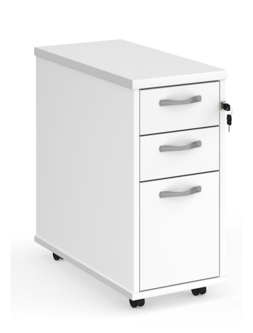 Slim Line White Mobile Pedestal 3 drawer TNMPWH