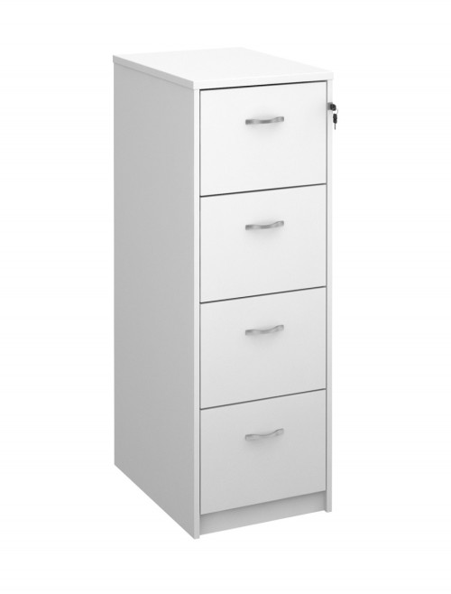 Deluxe Executive 4 Drawer White Filing Cabinet LF4WH - enlarged view