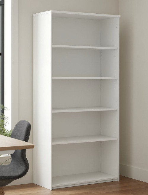Office Bookcase 1790mm High White Bookcase with 4 Shelves R1790WH