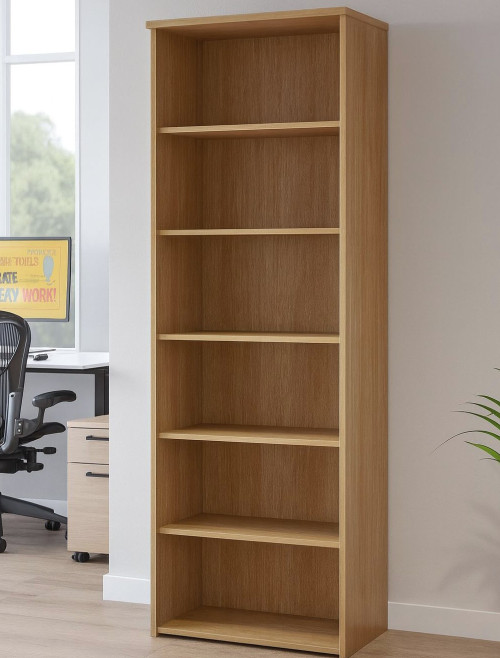 Office Bookcase 2140mm High Oak Bookcase with 5 Shelves R2140O