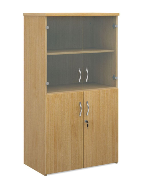 1440mm High Oak Combination Unit R1440COMO with Upper Glass Doors