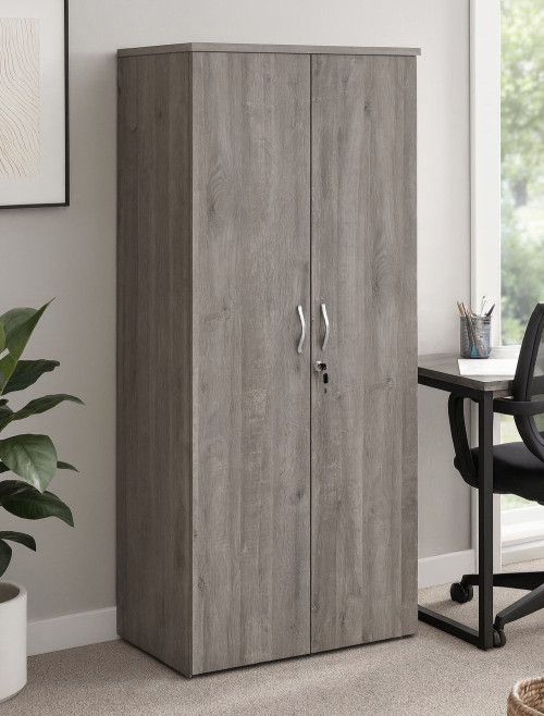 Office Cupboard Grey Oak 1790mm High Storage Cupboard R1790DGO