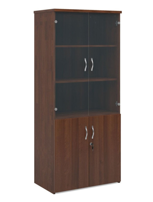 1790mm High Walnut Combination Unit R1790COMW with Upper Glass Doors