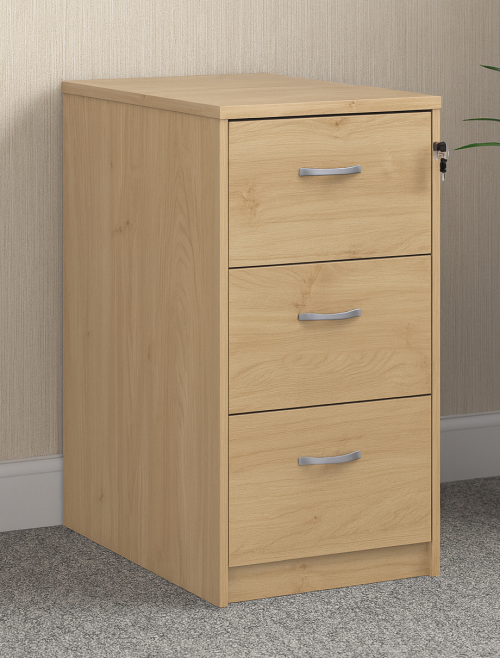 Deluxe Executive 3 Drawer Kendal Oak Filing Cabinet LF3KO