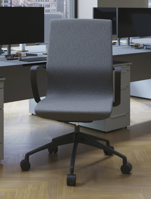 Fabric Office Chair Grey Aeros Medium Back Task Chair BCF/U370/GY by Eliza Tinsley Nautilus