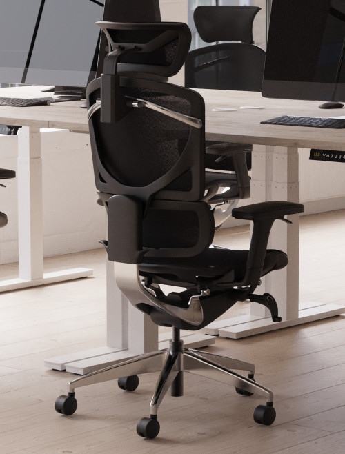 Mesh Office Chair Black Ergo Click Plus 24hr Chair with Headrest PO000063 by Dynamic - enlarged view