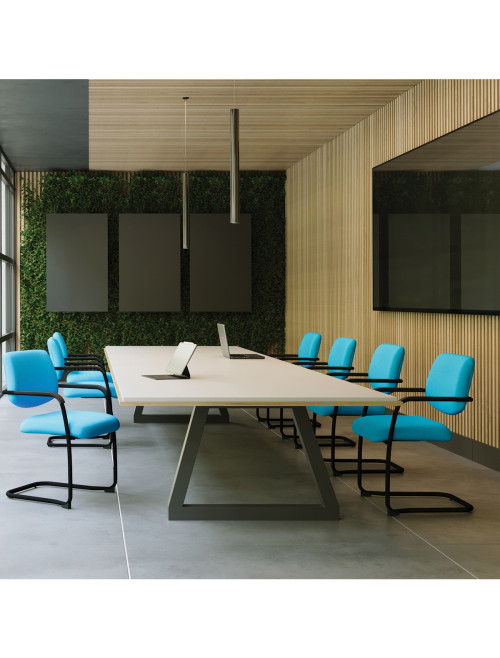 Stacking Chair Aria Lightweight Blue Boardroom Chair BCF/D336V/BL - enlarged view
