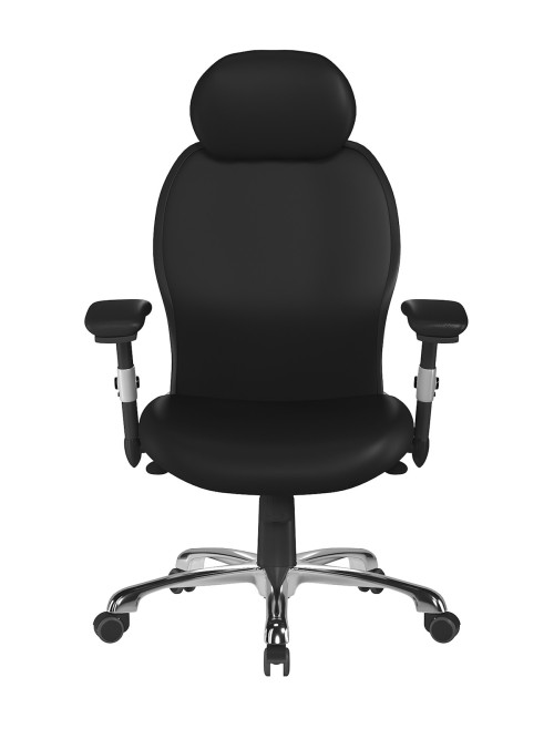 Heavy Duty Ergo 24hr 24 Stone Luxury Executive PU Office Chair Black ERGO/PU/BK - enlarged view