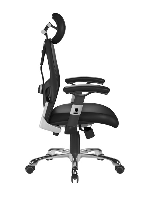 Heavy Duty Ergo 24hr 24 Stone Luxury Executive PU Office Chair Black ERGO/PU/BK - enlarged view