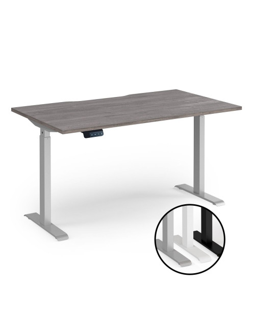 Sit Stand Desk Grey Oak Elev8 Contract Height Adjustable Desk 1400mm EVC-1400-S-GO