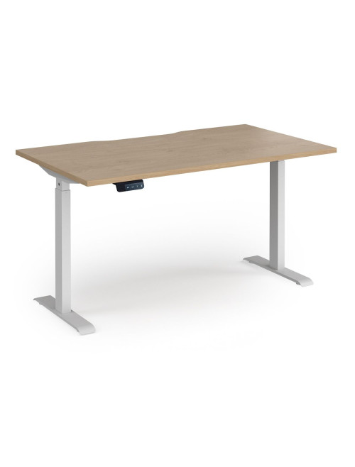 Sit Stand Desk Kendal Oak Elev8 Contract Height Adjustable Desk 1400mm EVC-1400-S-KO - enlarged view