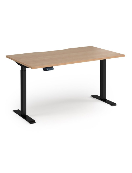 Sit Stand Desk Beech Elev8 Contract Height Adjustable Desk 1400mm EVC-1400-S-B - enlarged view