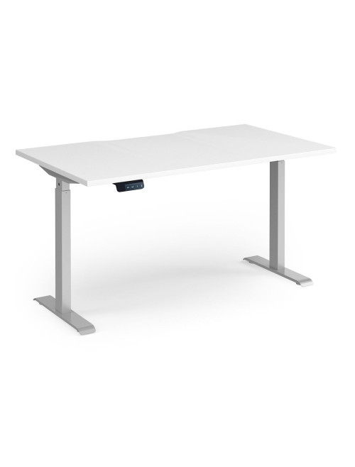 Sit Stand Desk White Elev8 Contract Height Adjustable Desk 1400mm EVC-1400-S-WH - enlarged view
