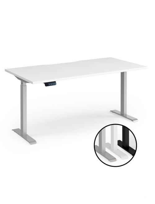 Sit Stand Desk White Elev8 Contract Height Adjustable Desk 1600mm EVC-1600-S-WH