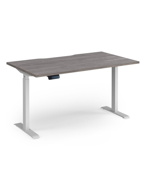 Sit Stand Desk Grey Oak Elev8 Contract Height Adjustable Desk 1400mm EVC-1400-S-GO - enlarged view
