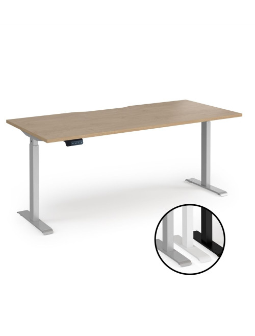 Sit Stand Desk Kendal Oak Elev8 Contract Height Adjustable Desk 1800mm EVC-1800-S-KO